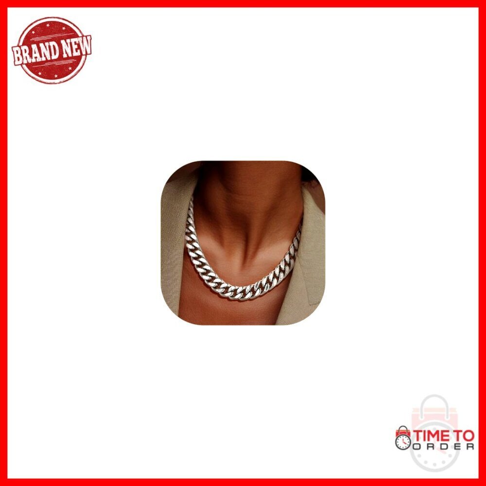 Stainless Steel Chunky Cuban Link Chain Necklace 5/12/14mm 18/20"